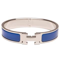 Hermes Royal Blue Clic Clac H Narrow Enamel Bracelet PM