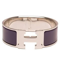 Hermes Prune Clic Clac H Wide Enamel Bracelet PM