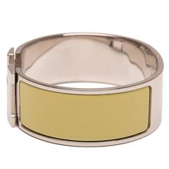 Hermes Light Green Clic Clac H Wide Enamel Bracelet PM