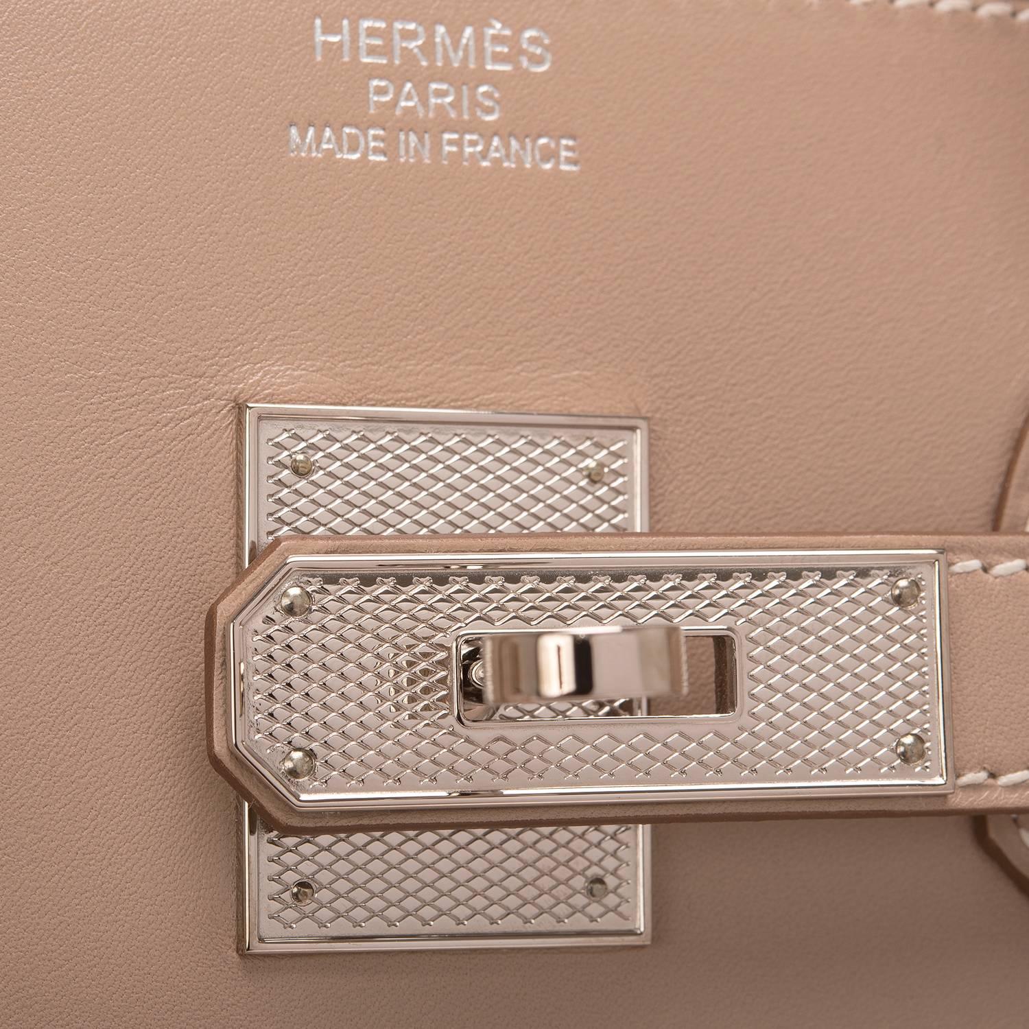 Women's Hermes Argile Tadelakt Birkin 35cm Guilloche Palladium Hardware