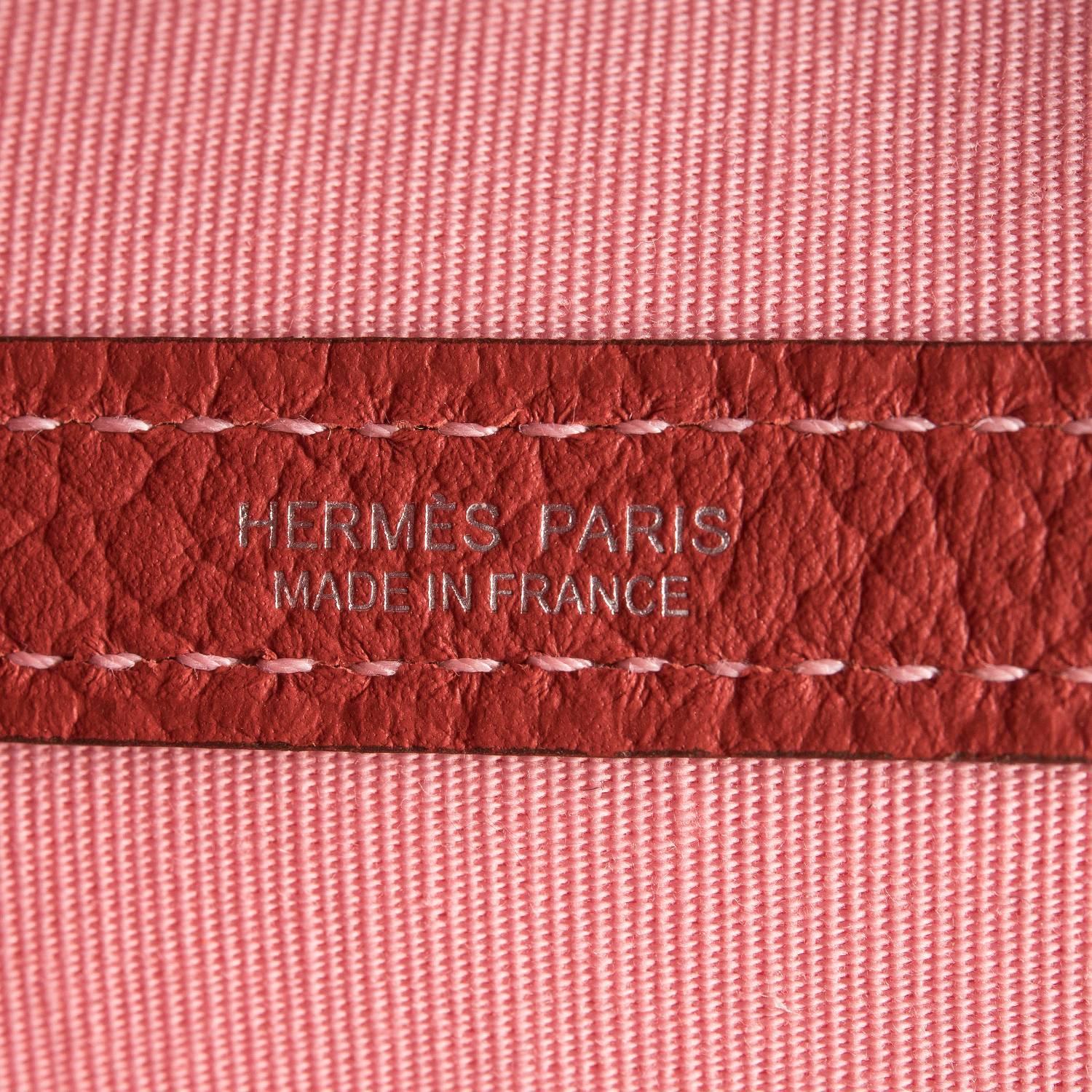 Hermes Rose Sakura Canvas Garden Party GM For Sale 1