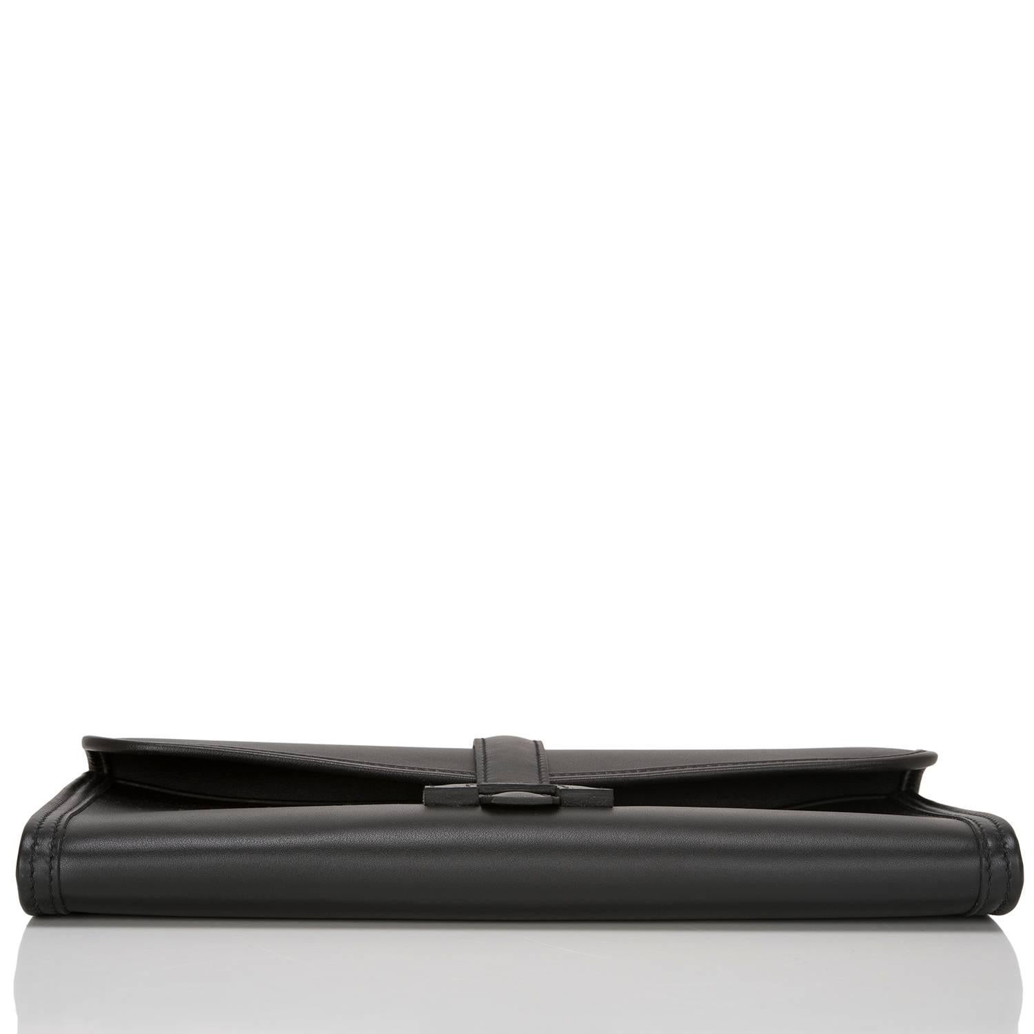Hermes Black Swift Jige Elan Clutch 29cm NEW For Sale 1