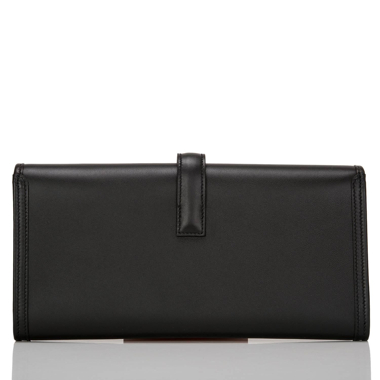 Women's Hermes Black Swift Jige Elan Clutch 29cm NEW For Sale