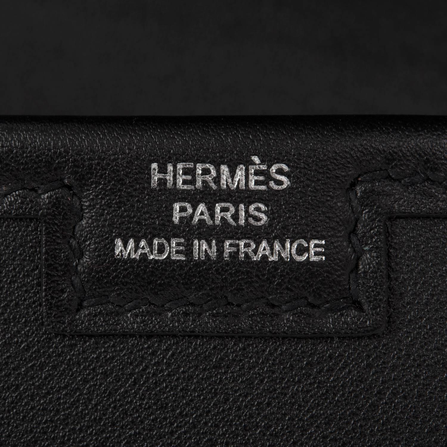 Hermes Black Swift Jige Elan Clutch 29cm NEW For Sale 2