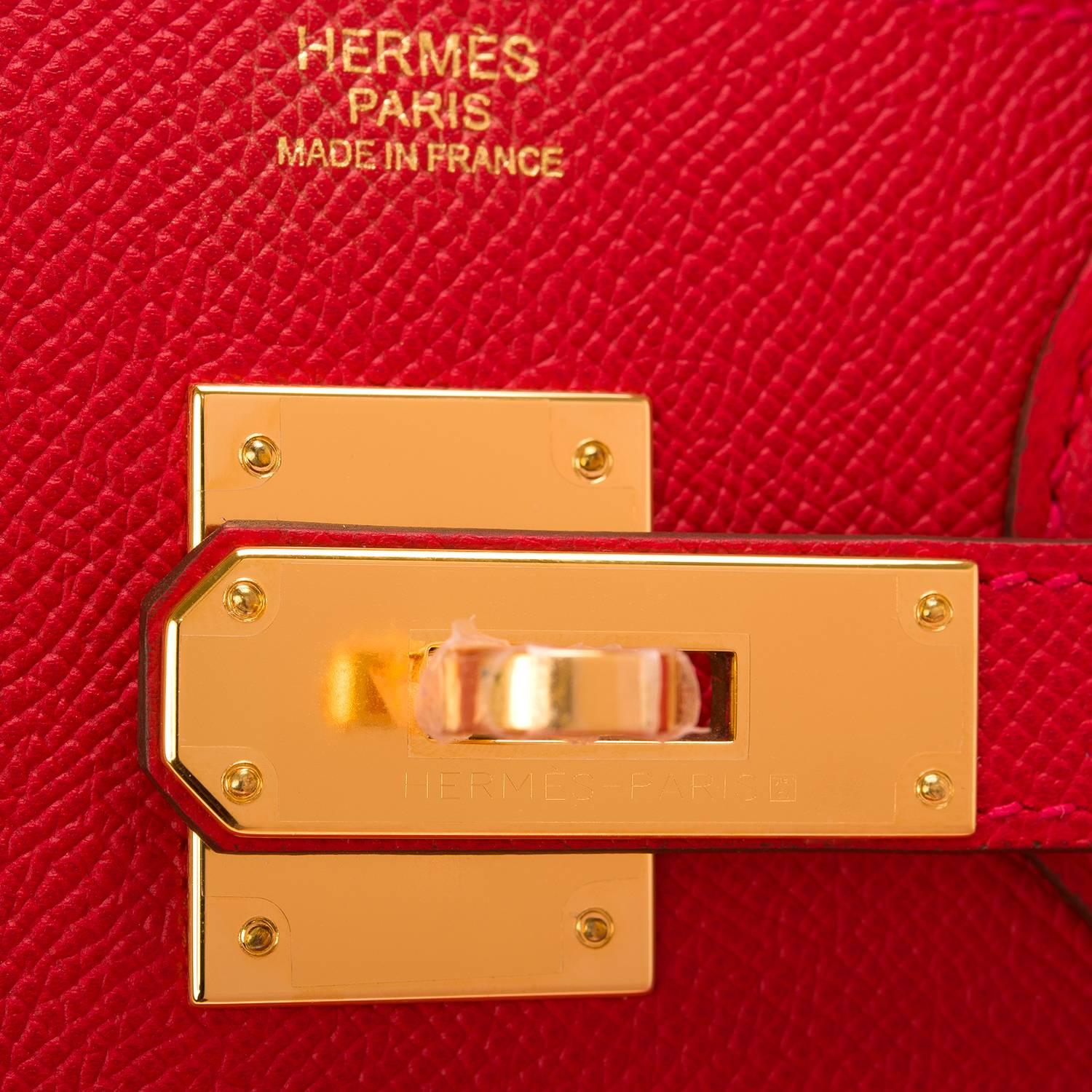 Hermes Rouge Casaque Epsom Birkin 30cm Gold Hardware In New Condition In New York, NY