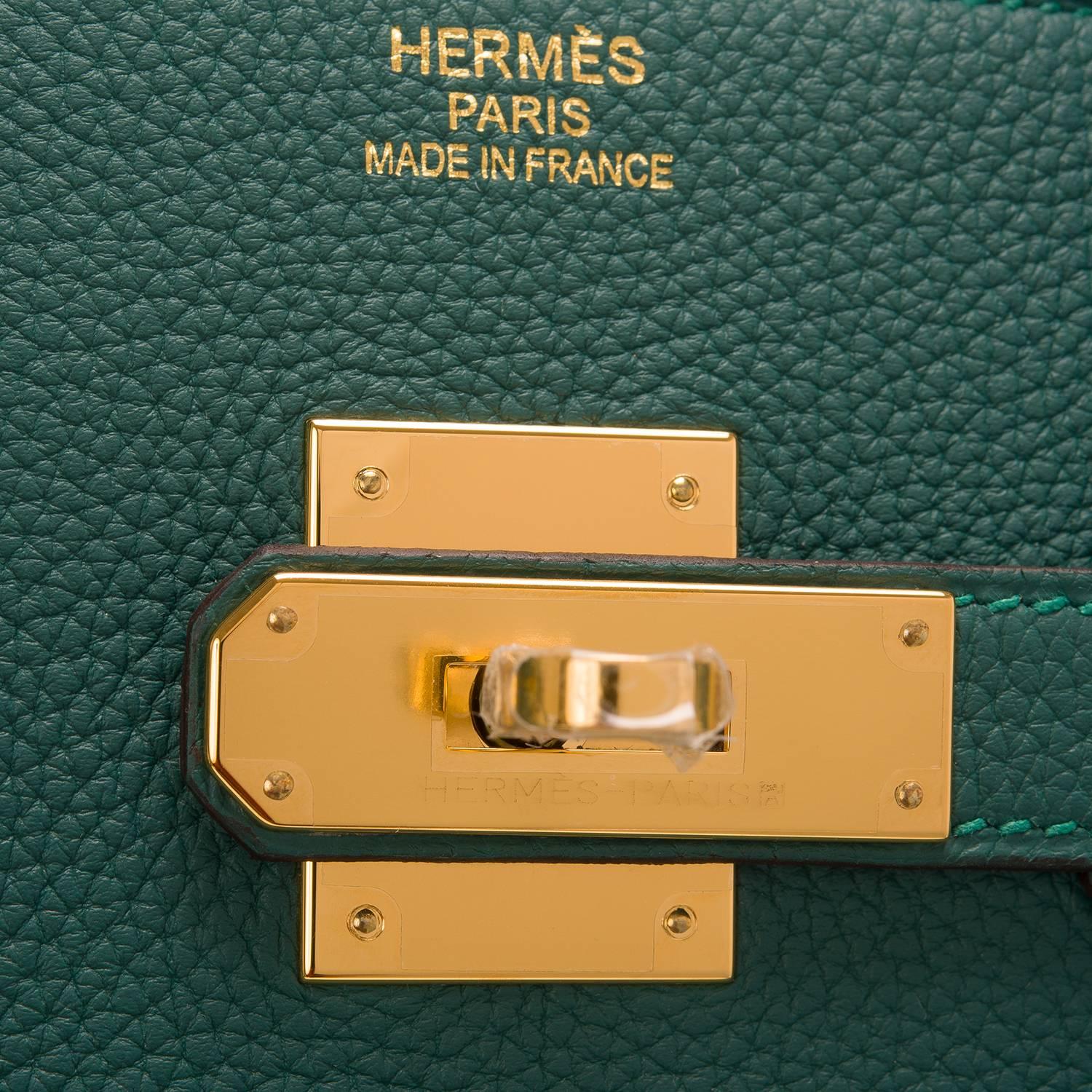 Women's Hermes Malachite Togo Birkin 35cm Gold Hardware