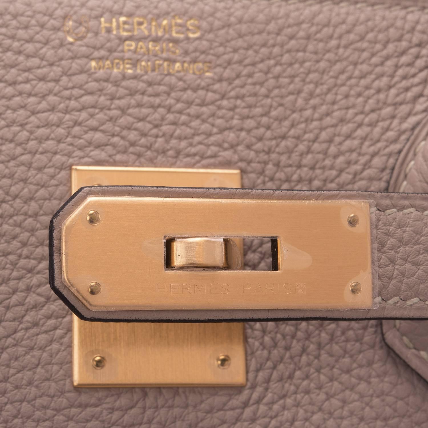 Women's Hermes HSS Bi-Color Gris Tourterelle and Ardroise Togo Birkin 35cm Brushed GHW For Sale