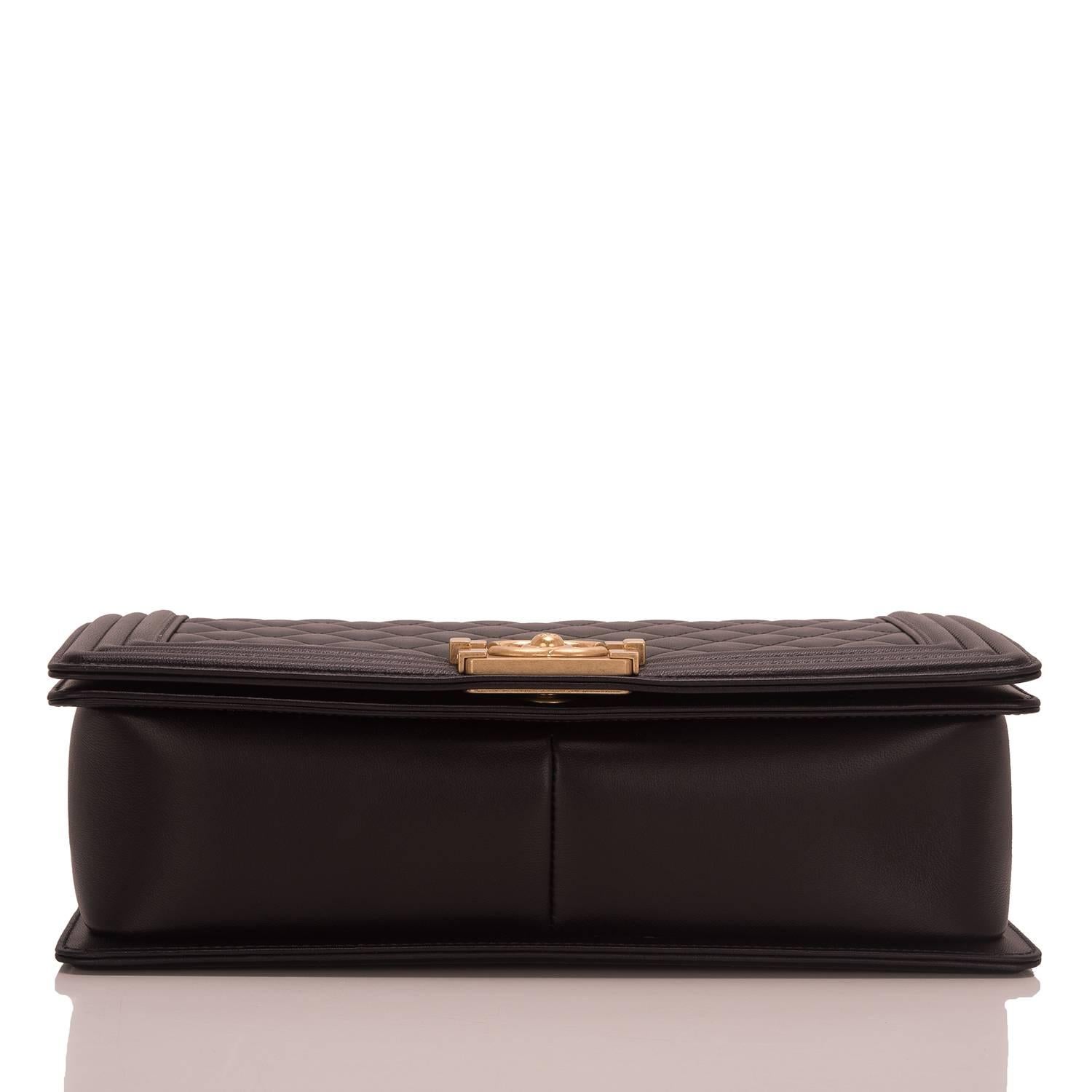 Women's Chanel Black Lambskin New Medium Boy Bag For Sale