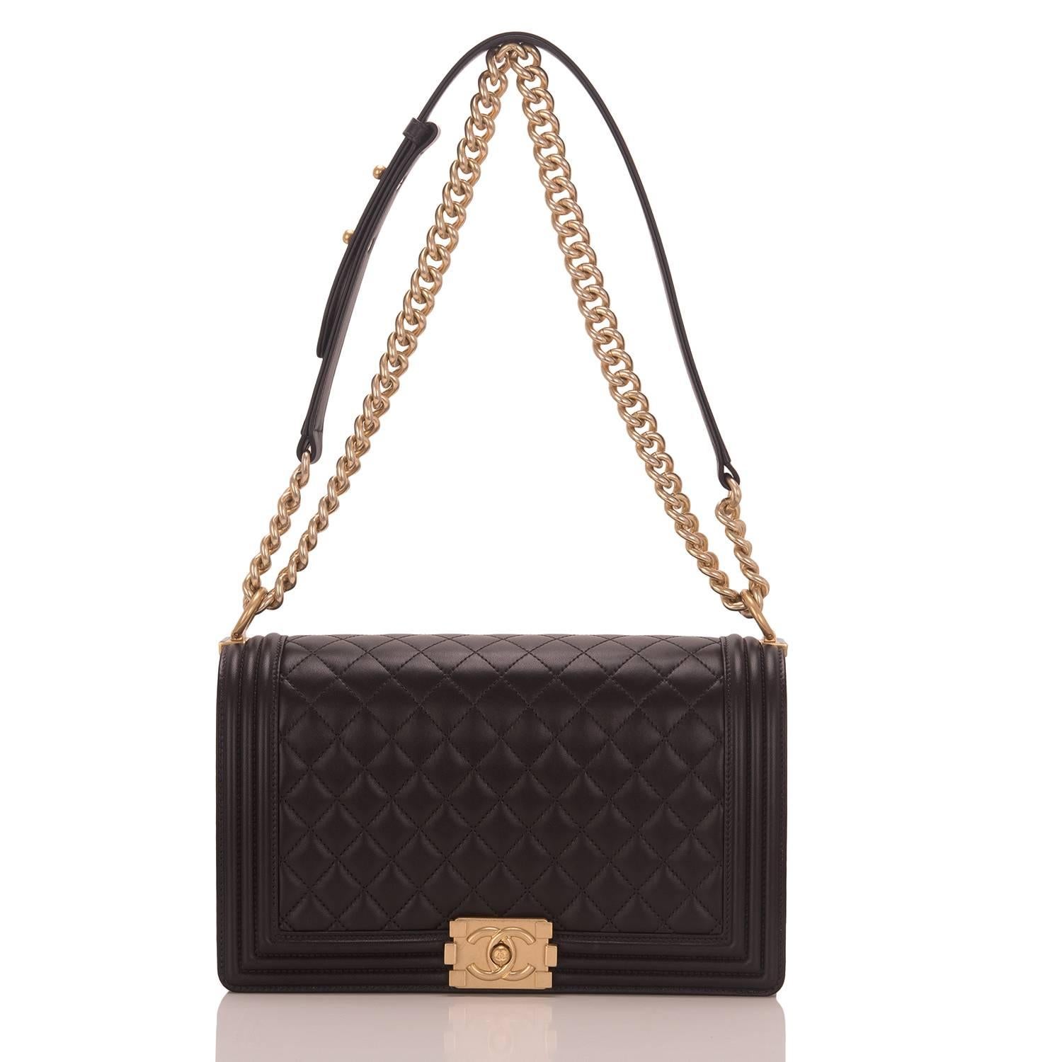 Chanel Black Lambskin New Medium Boy Bag For Sale 1