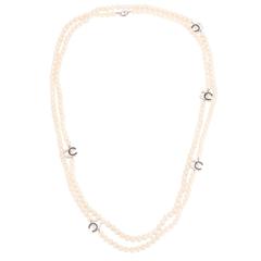 Chanel CC Logo Extra Long Pearl Sautoir Necklace 