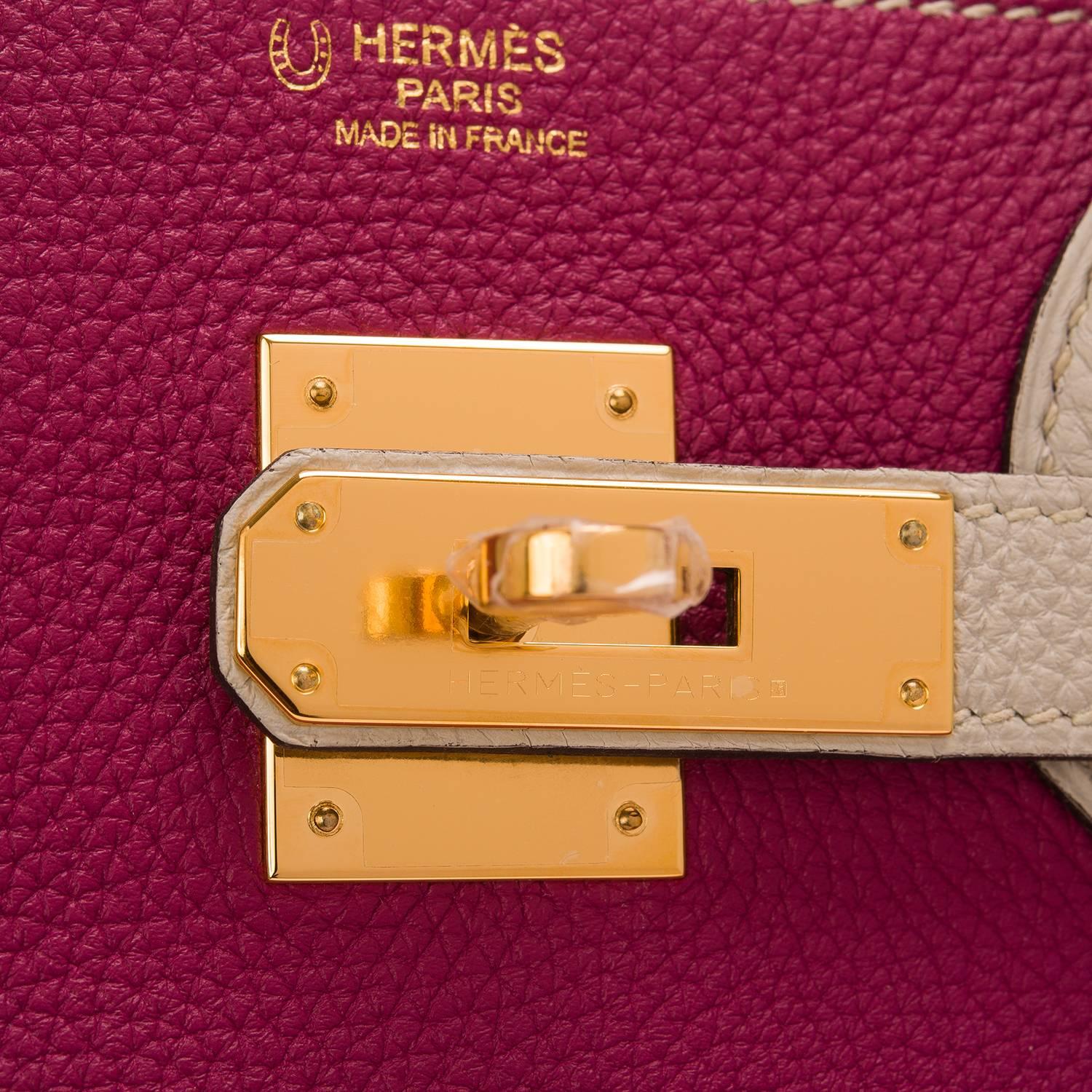Hermes SO Horseshoe Stamped Bi-Color Tosca and Gris Perle Togo Birkin 30cm 1
