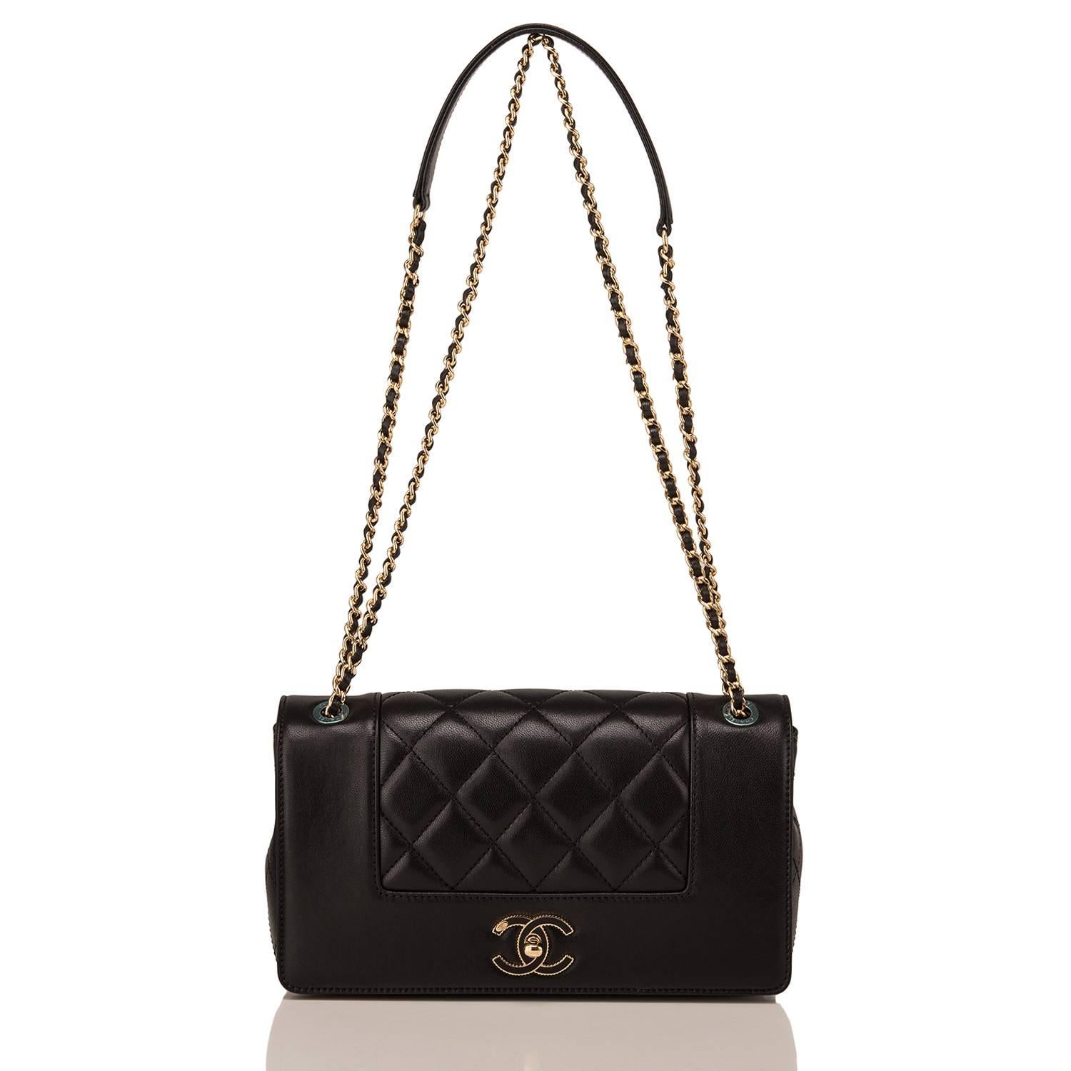 Chanel Paris In Rome Black Sheepskin Flap Bag 1