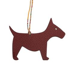 Hermes Bi-color Rouge H and White Petit H Dog Leather Bag Charm