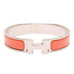 Hermes Clic Clac H Salmon Pink Narrow Enamel Bracelet PM