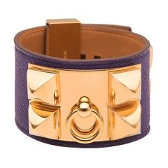 Hermes Ultraviolet Epsom Collier De Chien (CDC) Bracelet Small 11