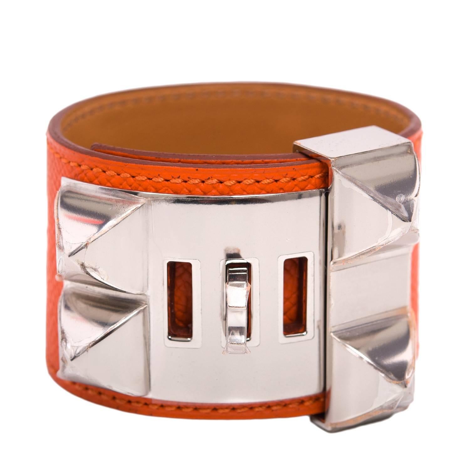 Hermes Feu Epsom Collier De Chien (CDC)Small Bracelet In New Condition For Sale In New York, NY