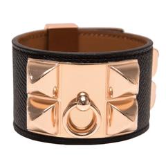 Hermes Black Epsom Collier De Chien (CDC) Bracelet Small