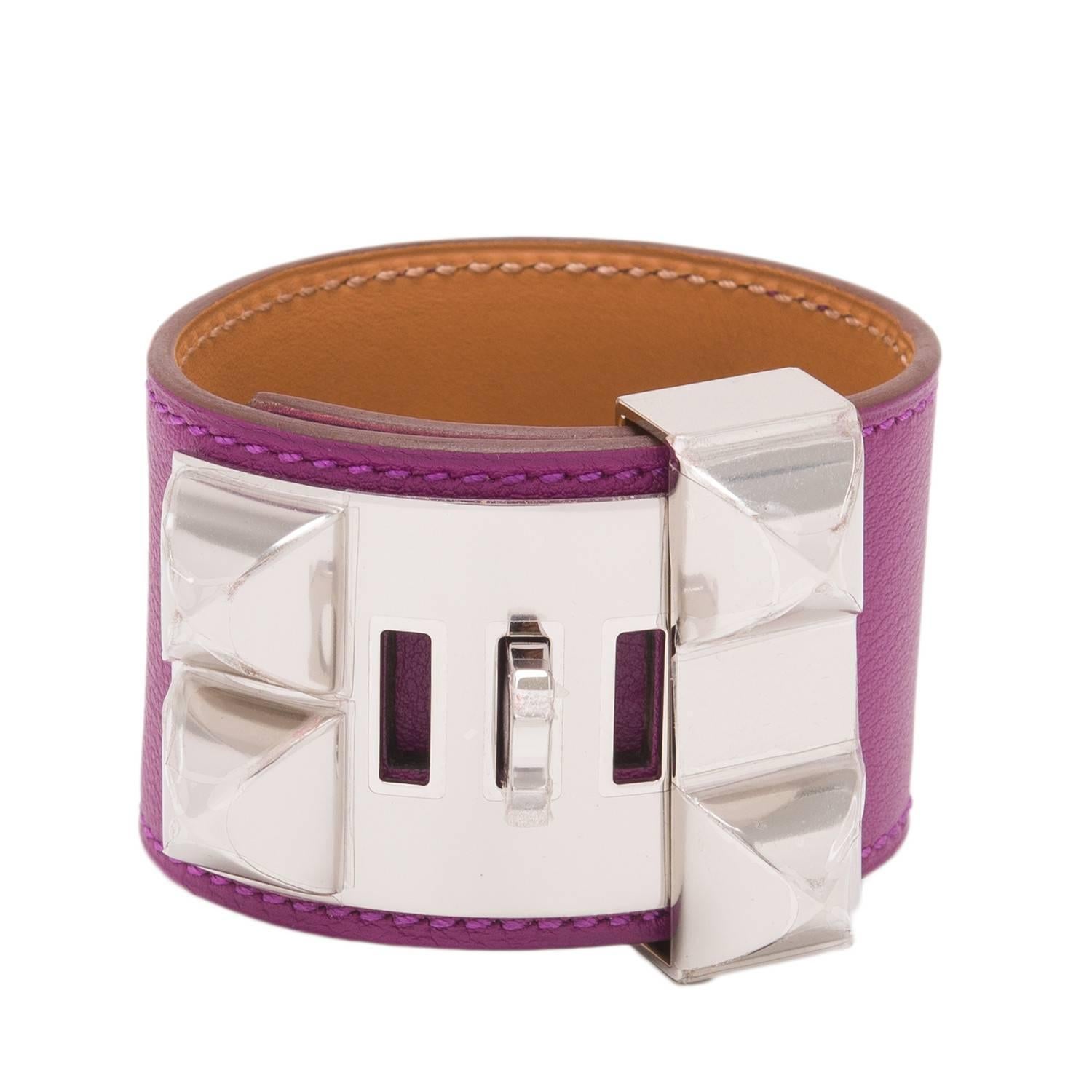 Hermes Anemone Swift Collier De Chien (CDC) Small Bracelet In New Condition For Sale In New York, NY
