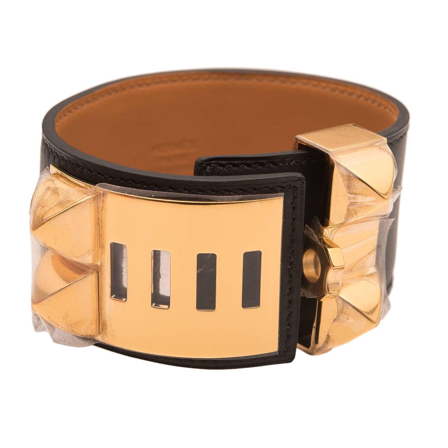 Hermes Black Swift Collier De Chien (CDC) Bracelet Large In New Condition In New York, NY