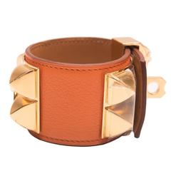 Hermes Orange Swift Collier De Chien (CDC) Bracelet Small