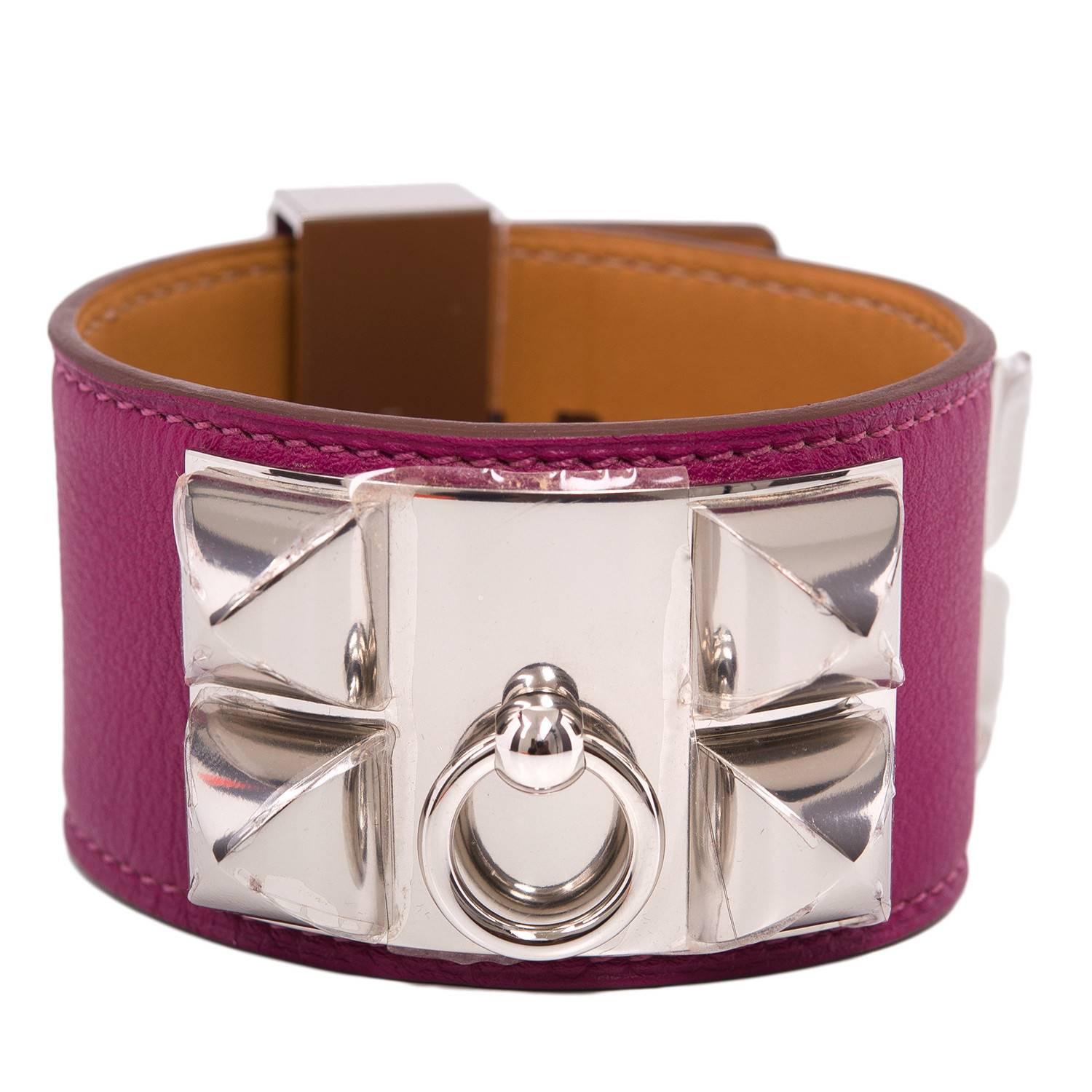 Hermes Tosca Swift Collier De Chien (CDC) Bracelet with Palladium Hardware For Sale
