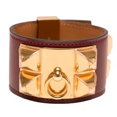 Hermes Rouge H Swift Collier De Chien (CDC) Bracelet Small