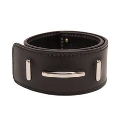 Hermes Black Calfskin Leather Wrap Bracelet
