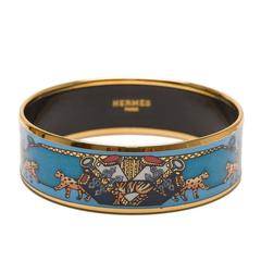 Hermes "Snow Leopards" Wide Enamel Bracelet PM (65)