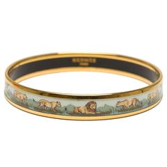 Hermes "Safari" Narrow Printed Enamel Bracelet PM (65)