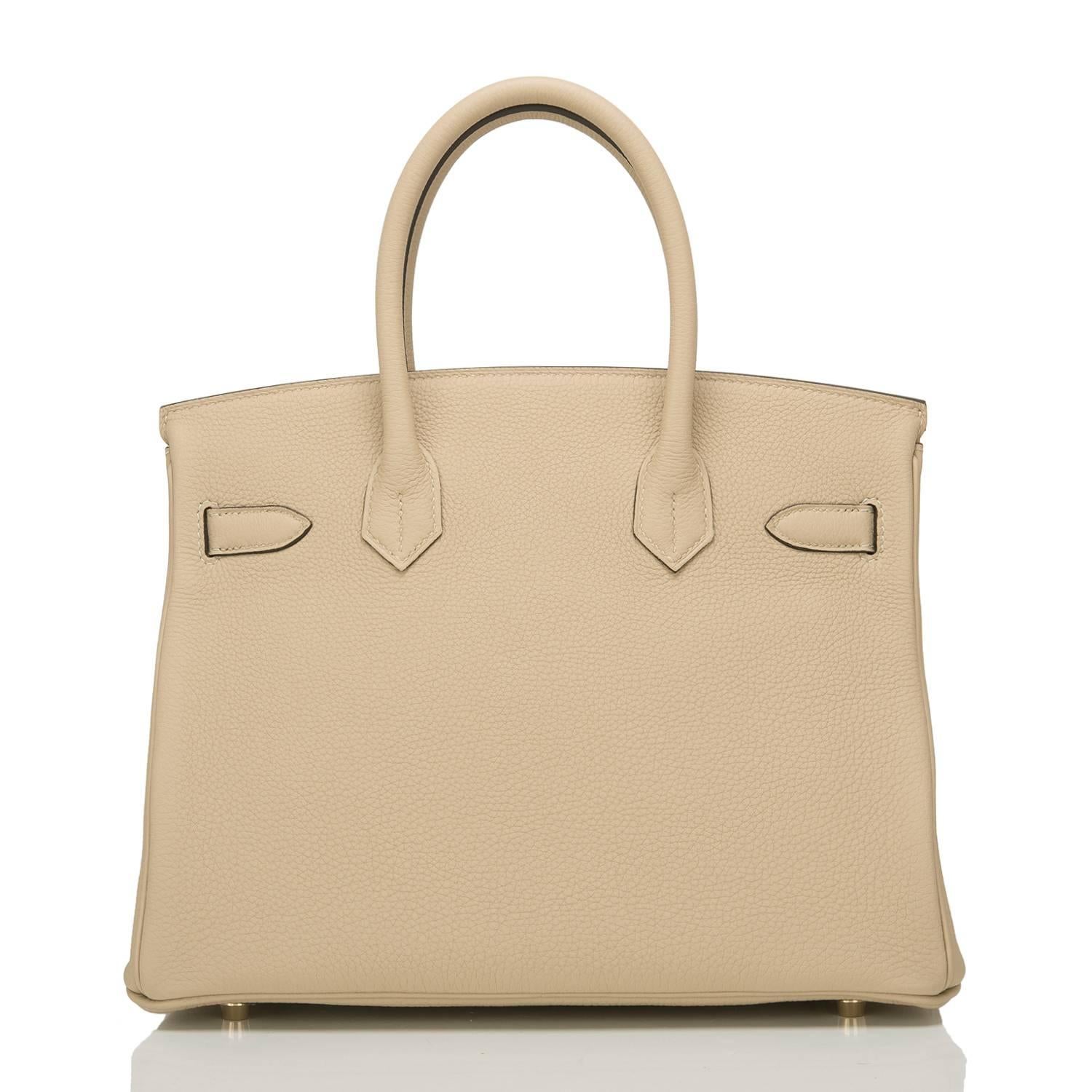 Hermes Trench Togo Birkin 30cm Gold Hardware In New Condition In New York, NY