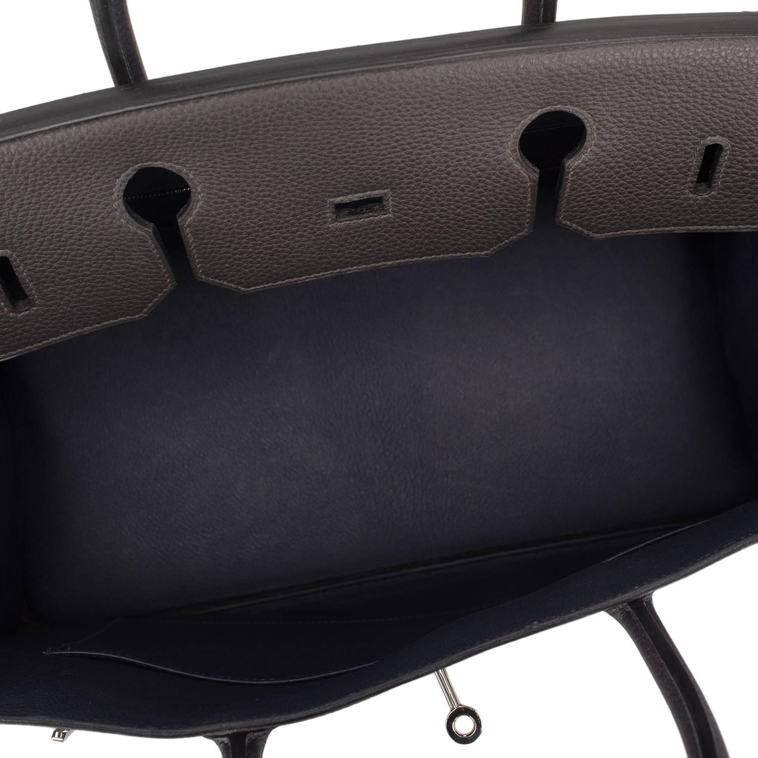 Hermes SO Horseshoe Tri-Color Etain, Indigo, Graphite Togo Birkin 40cm 1