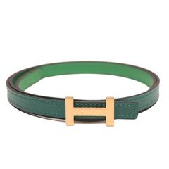 Hermes 12mm Reversible Emerald Green Constance H Belt 85cm