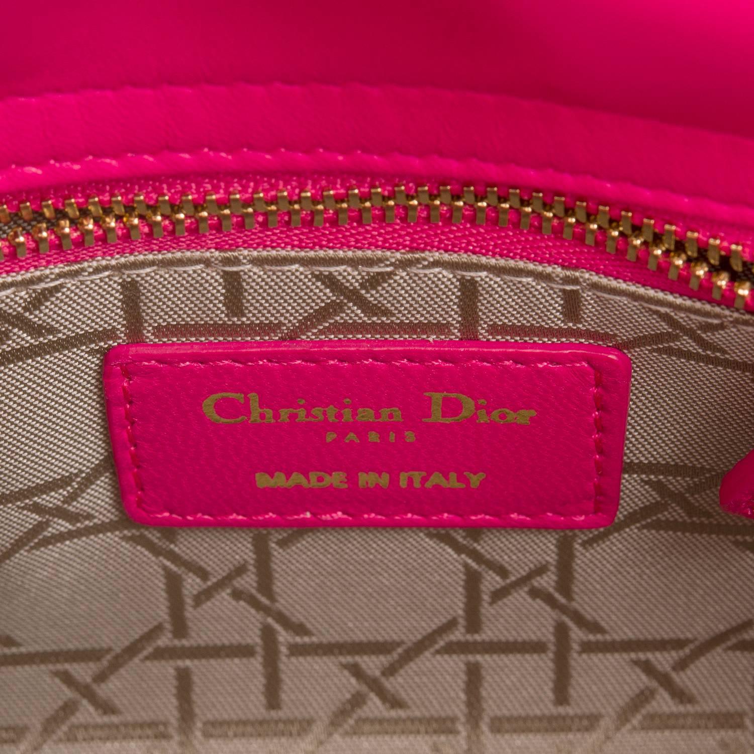 Women's Dior Hot Pink Lady Dior Mini Bag For Sale