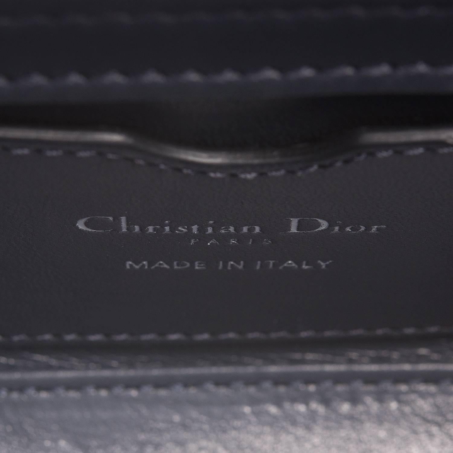 Dior Blue Metallic Perforated Lady Dior Micro Bag 1