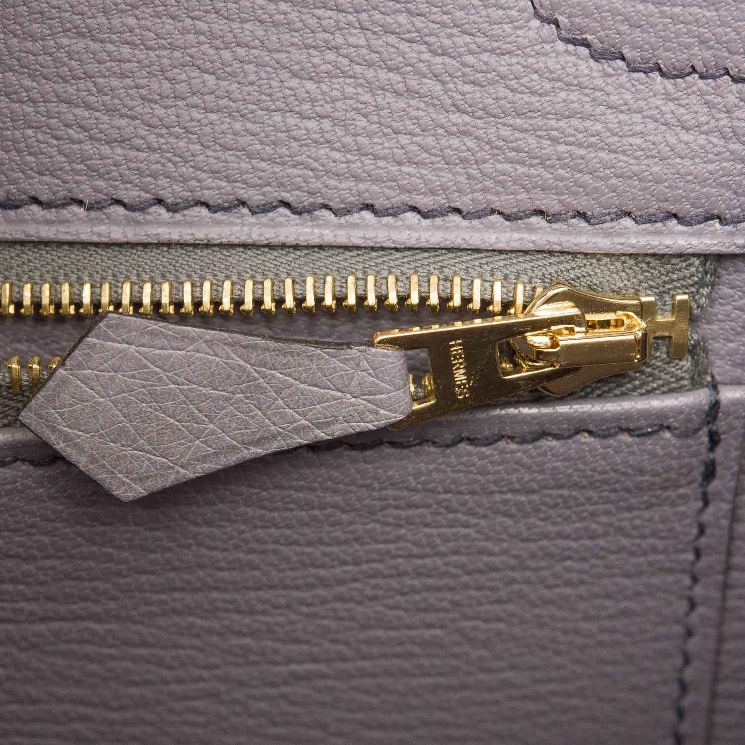 Hermes Gris Agate Ostrich Birkin 30cm Gold Hardware 4