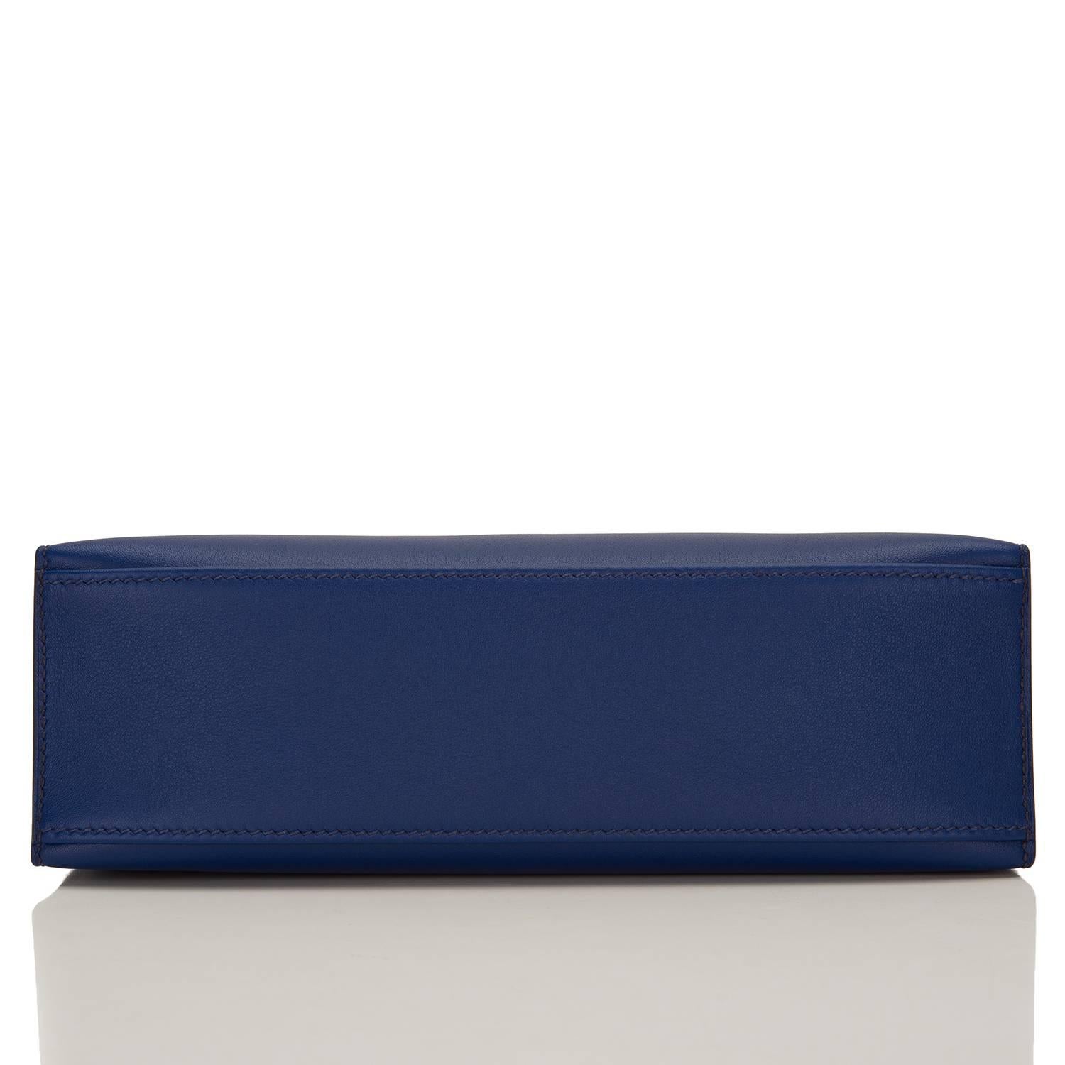 Hermes Blue Sapphire Epsom Mini Kelly Pochette In New Condition In New York, NY