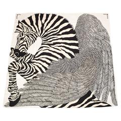 Hermes "Zebra Pegasus" Cashmere and Silk Shawl 140cm