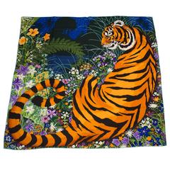 Hermes "Tyger Tyger" Cashmere and Silk Shawl 140cm