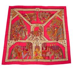 Hermes "La Danse du Cheval Marwari" Cashmere and Silk Shawl 140cm