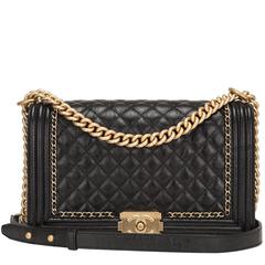 Chanel Black Calfskin New Medium "Jacket" Boy Bag