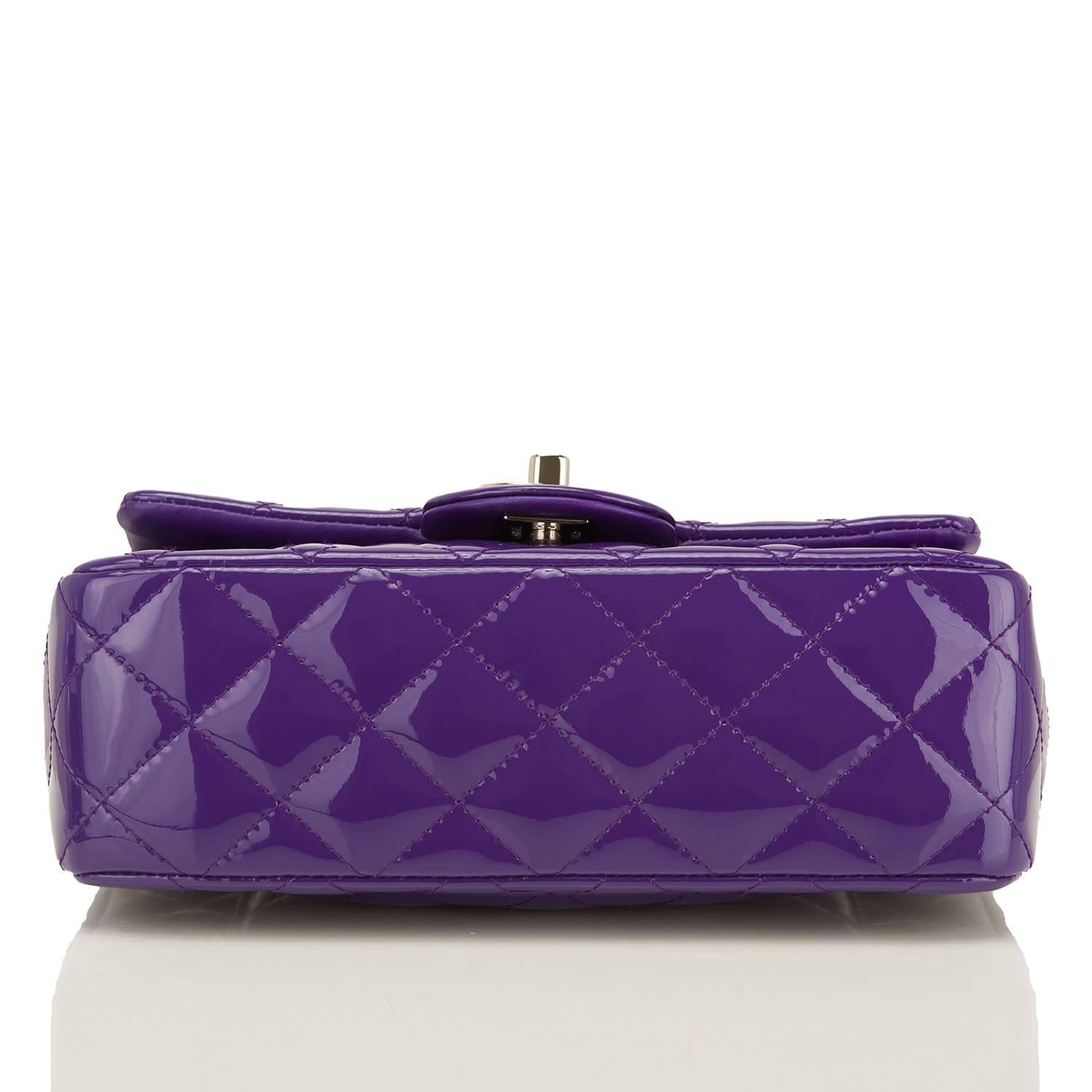 Women's Chanel Purple Patent Leather Rectangular Mini Classic Flap Bag