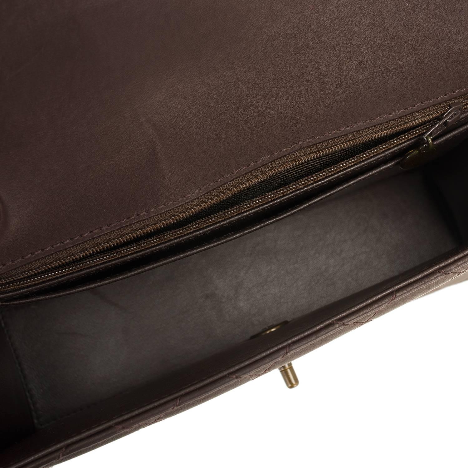 Chanel Vintage Dark Brown Quilted Lambskin Medium Flap Bag 2