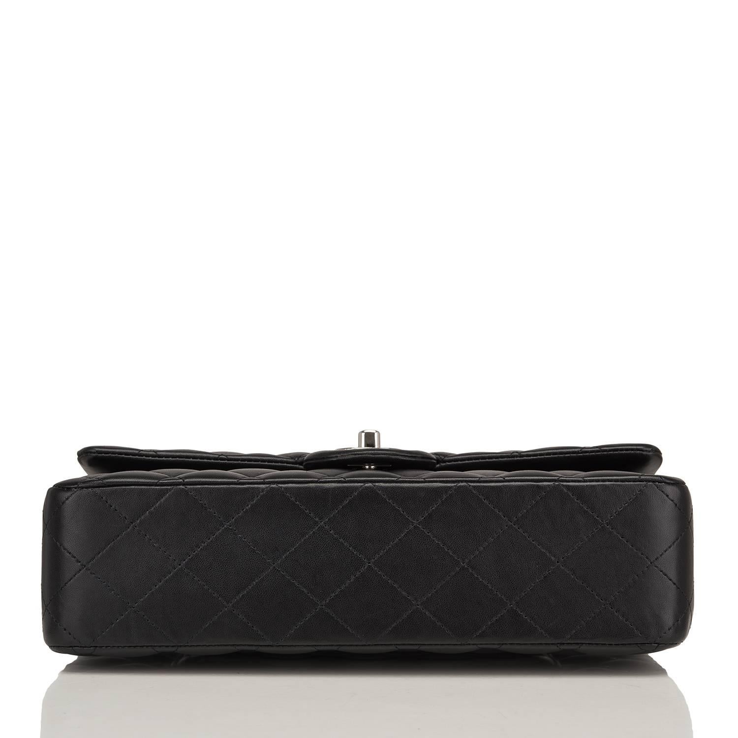 Chanel Black Quilted Lambskin Medium Classic Double Flap Bag 1