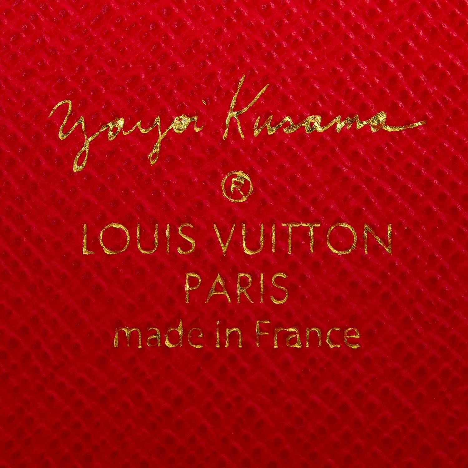 Women's Louis Vuitton Monogram Yayoi Kusama Pumpkin Dots Red Zippy Wallet