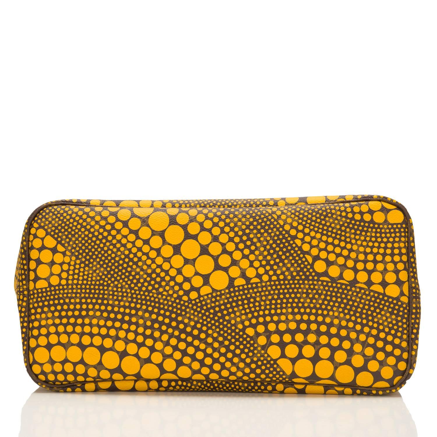 Louis Vuitton Yellow Monogram Kusama Waves Neverfull MM For Sale 1