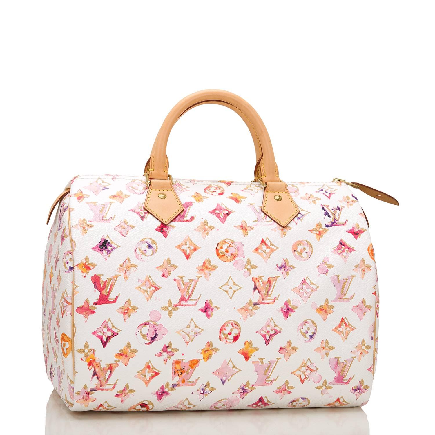 Louis Vuitton limited edition Richard Prince Monogram Watercolor Aquarelle Speedy 30cm of white coated canvas with 