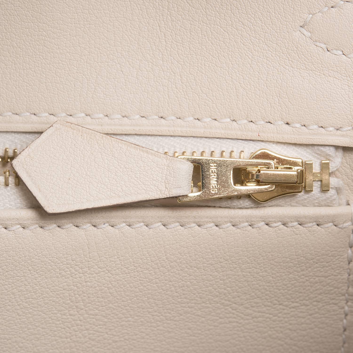 Women's Hermes Swift 25cm Gold Hardware Craie Birkin Bag For Sale
