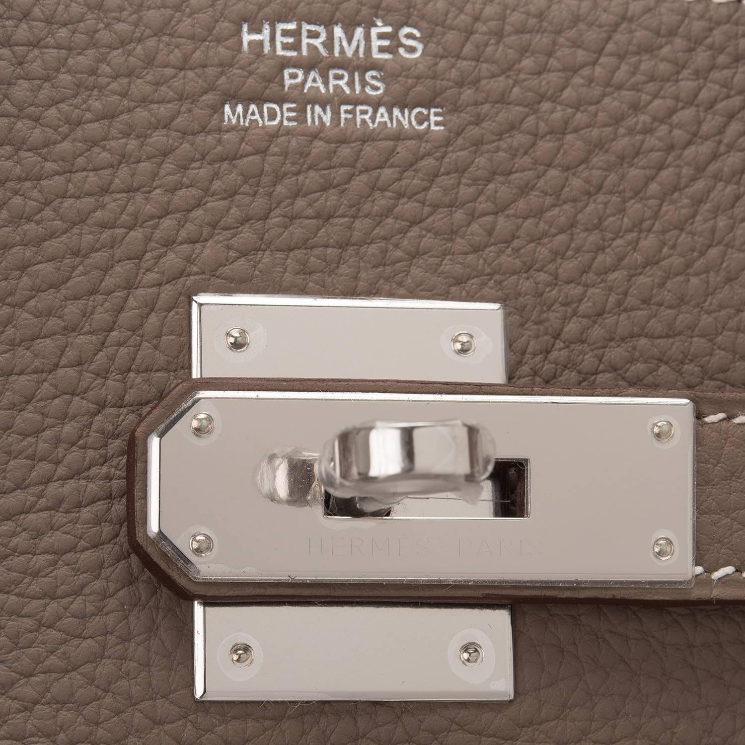 Hermes Etoupe Togo Birkin 35cm Palladium Hardware 1