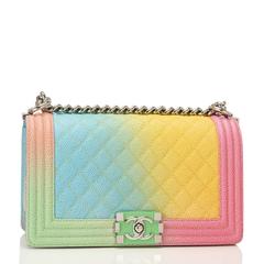 Chanel Rainbow Printed Caviar Medium Boy Bag