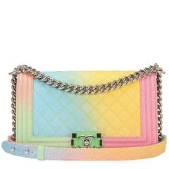 Chanel Rainbow Printed Caviar Medium Boy Bag